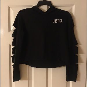 Justice Black Crop Sweatshirt
